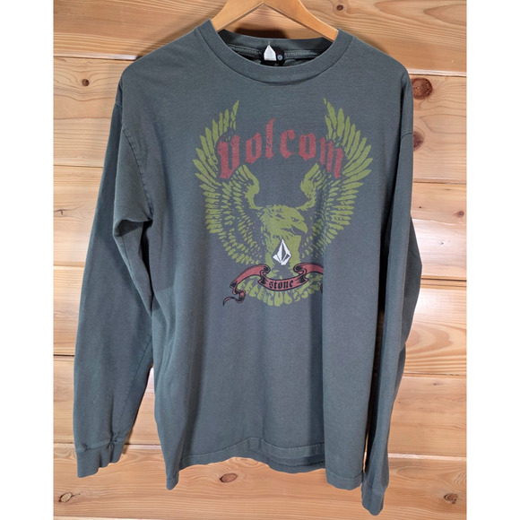 VTG Volcom Stone Double Sided Eagle Long Sleeve Shirt Men XL Y2K Skate Grunge - Picture 1 of 9